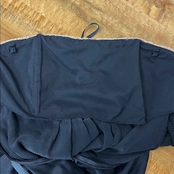 Vintage Betsey Johnson Silk Babydoll Slip Dress Black Cream Lace Trim Ribbons 2 - Picture 11 of 12